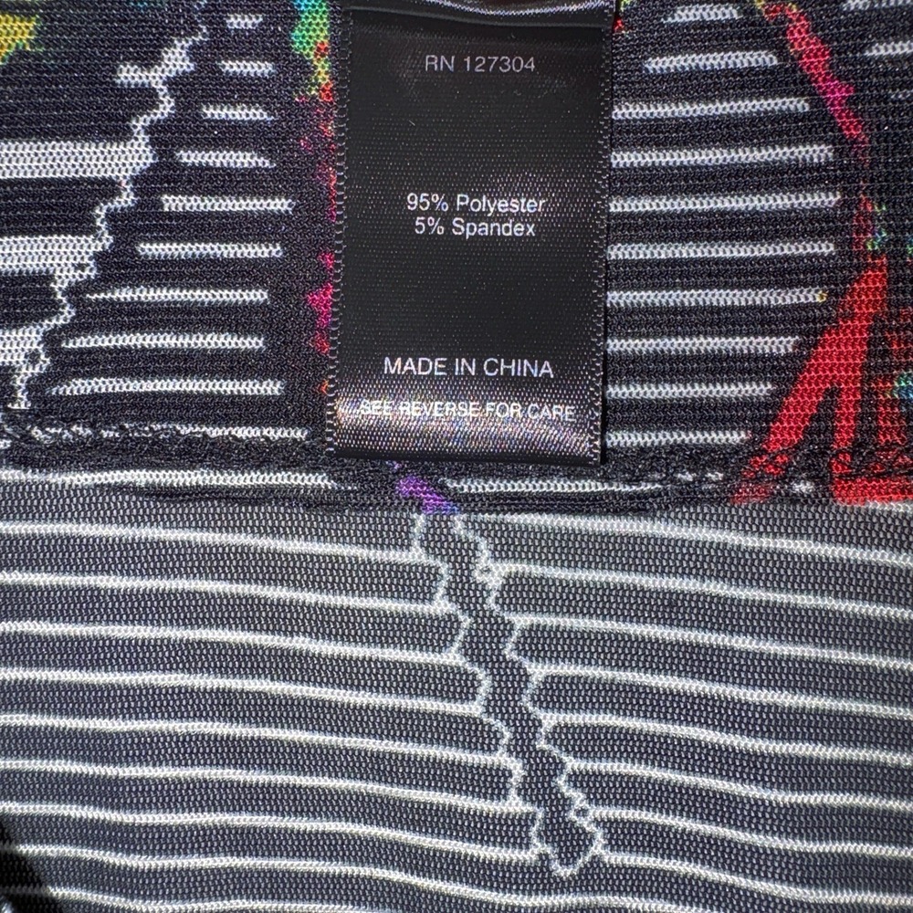 Ali Miles Black Mesh Sheer Top Sz XL Whimsigoth Indie Grunge Abstract Artsy Y2K - Picture 8 of 8